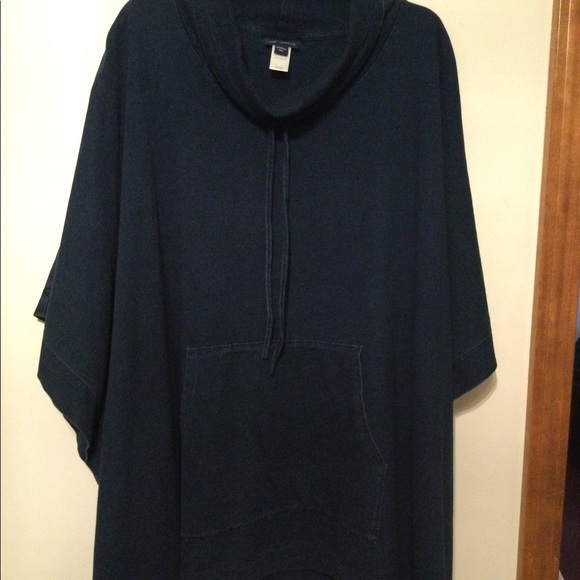 Pure Jill Indigo Knit Poncho. Size m/l - Picture 2 of 11